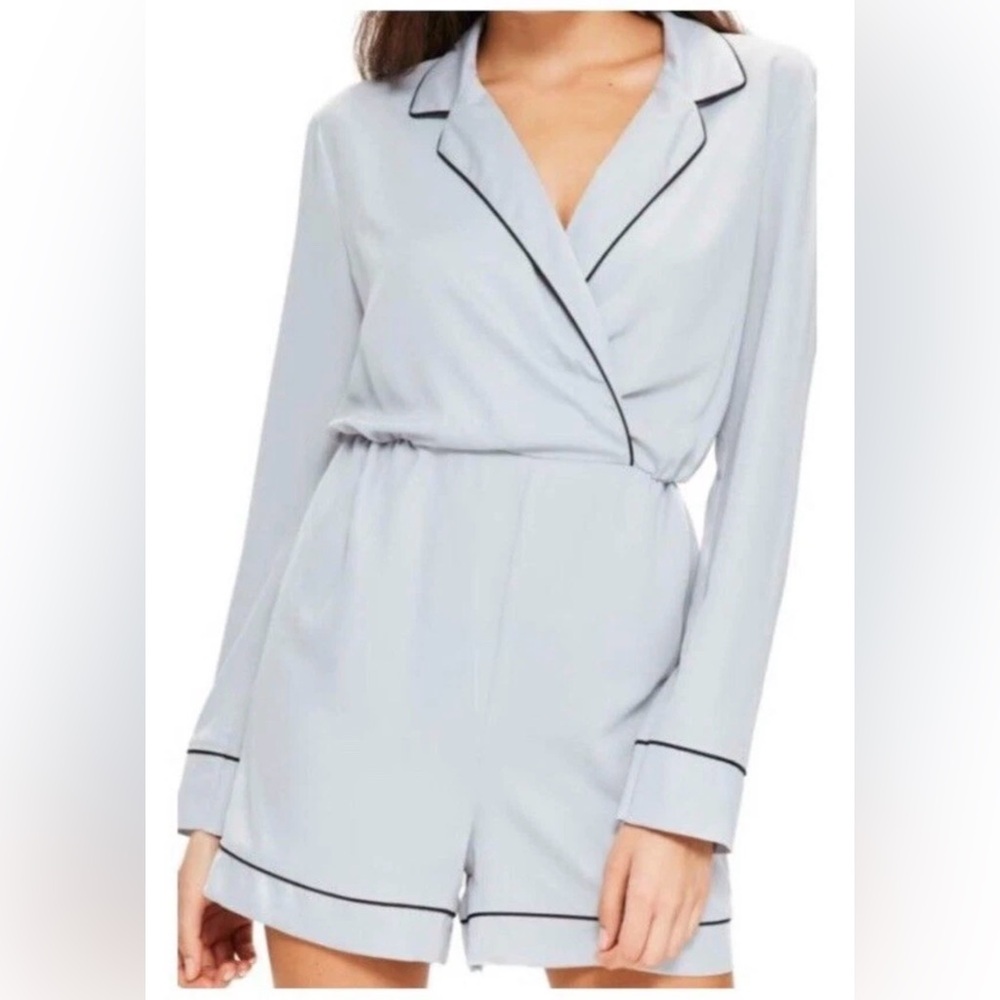 Missguided Light Gray Romper silky